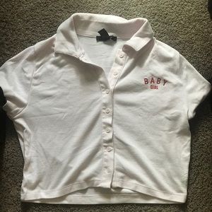 Button up pink crop top